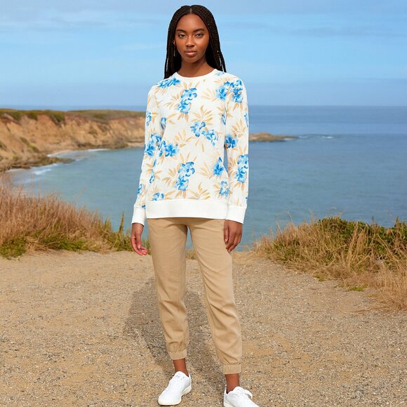 Lands' End Serious Sweats Crewneck Oversized Sweatshirt Tunic Sz L (14-16) - Picture 1 of 11